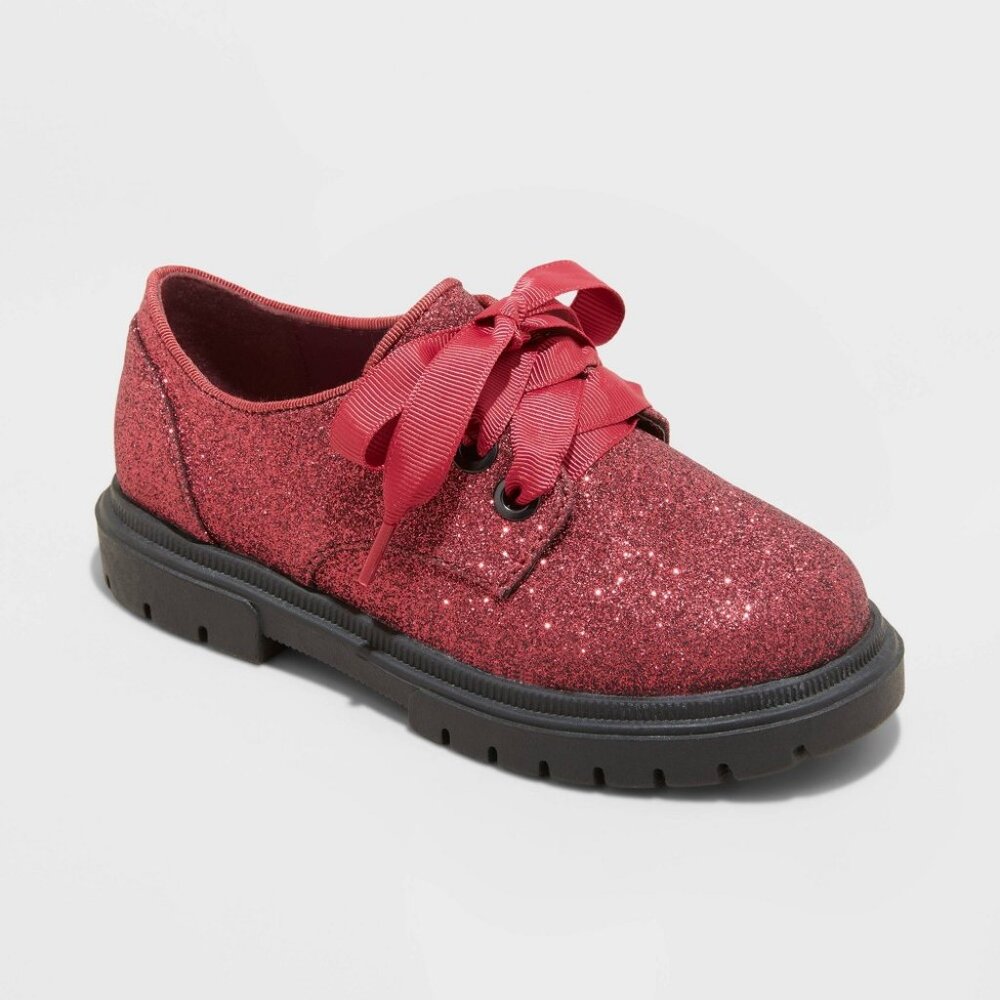 Toddler Girls' Phoebe Oxford Lace-up Shoes - Cat & Jack™ Red 10T 🌟BOGO🌟